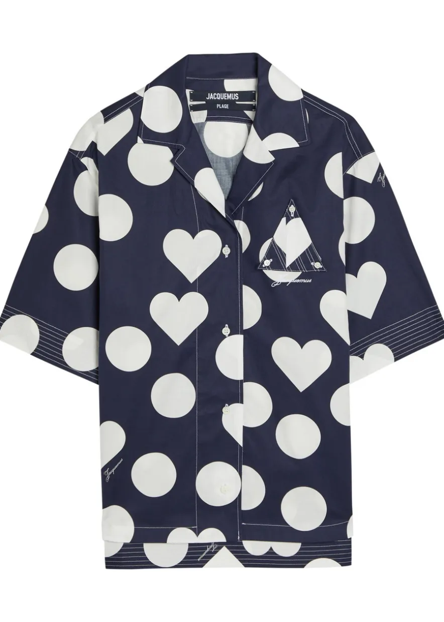 La Chemise Marin polka dot cotton-poplin shirt