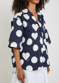 La Chemise Marin polka dot cotton-poplin shirt