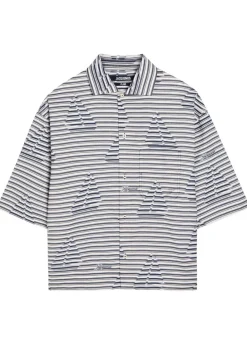 La Chemise Plage striped jacquard cotton shirt
