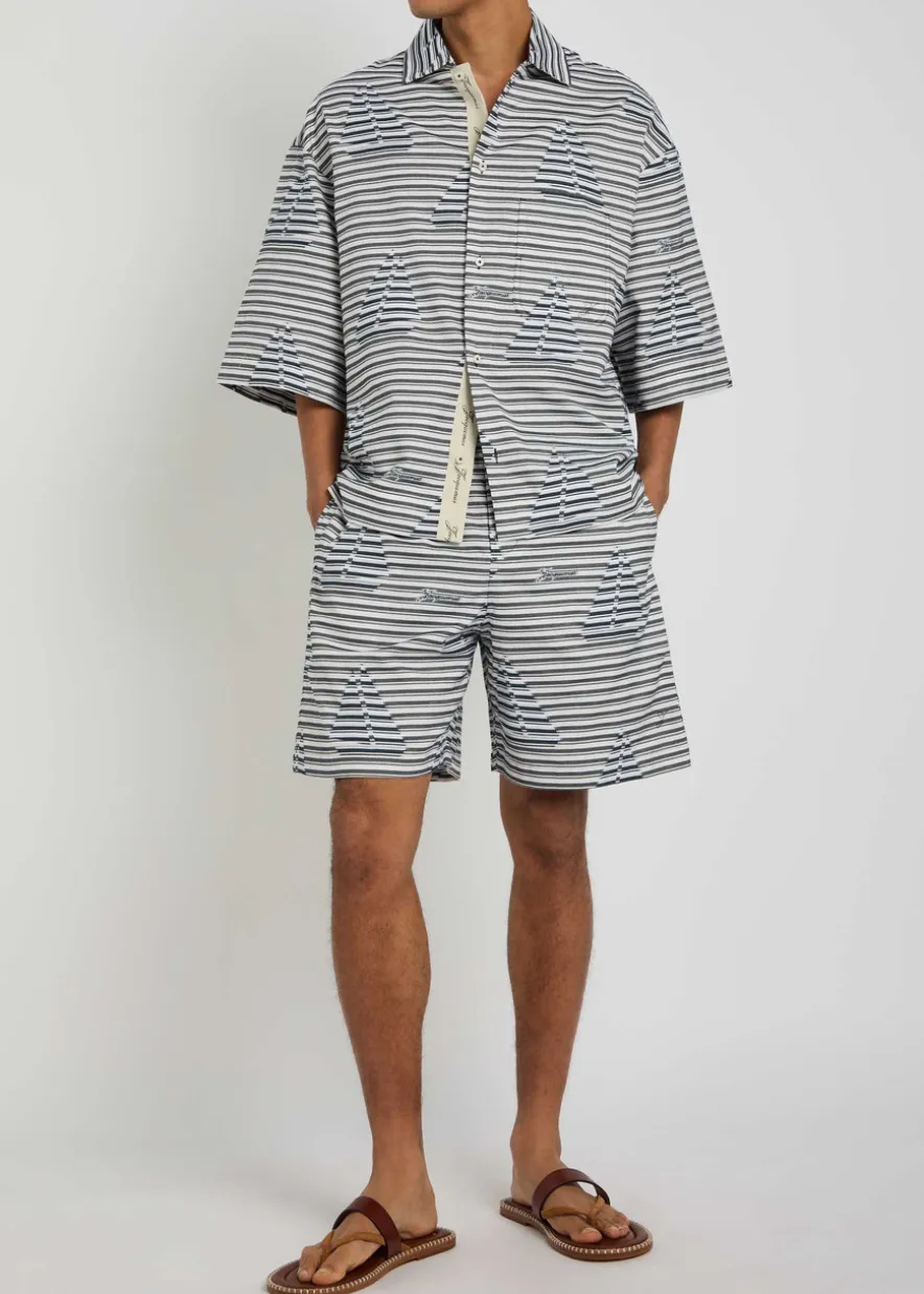 La Chemise Plage striped jacquard cotton shirt