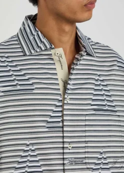 La Chemise Plage striped jacquard cotton shirt