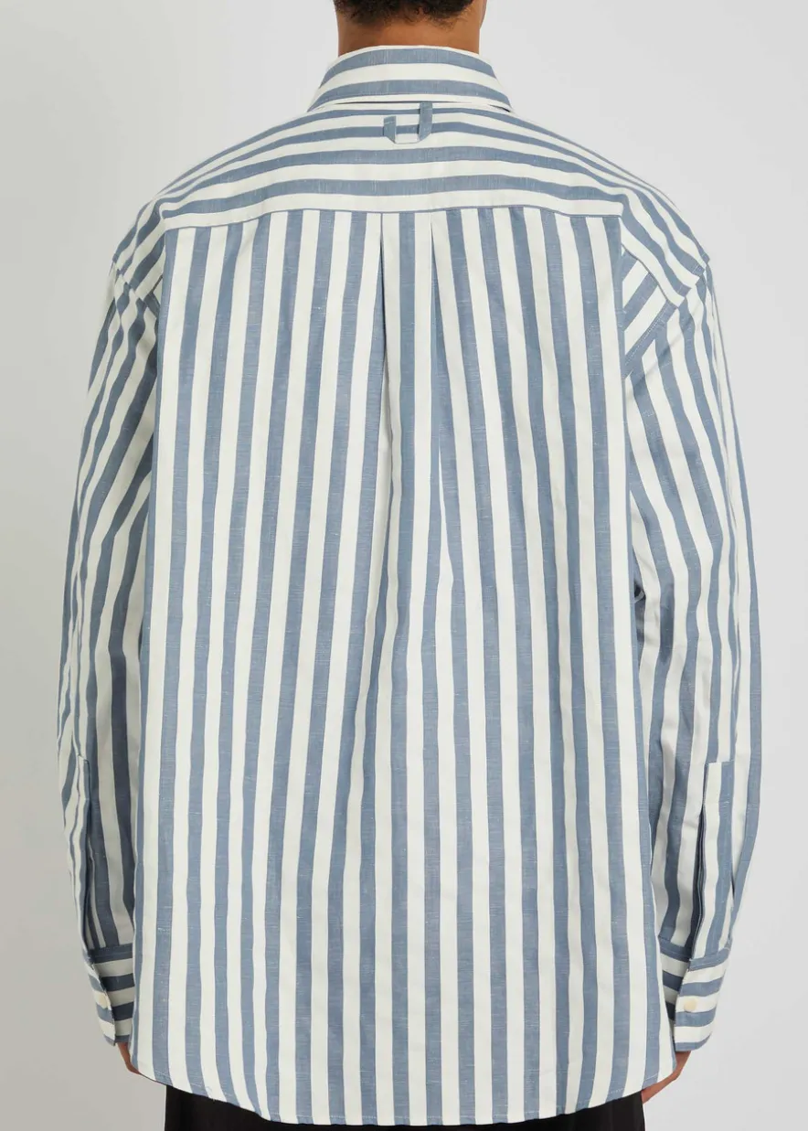 La Chemise Voilier striped cotton-blend shirt