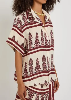 La Creciente printed linen shirt