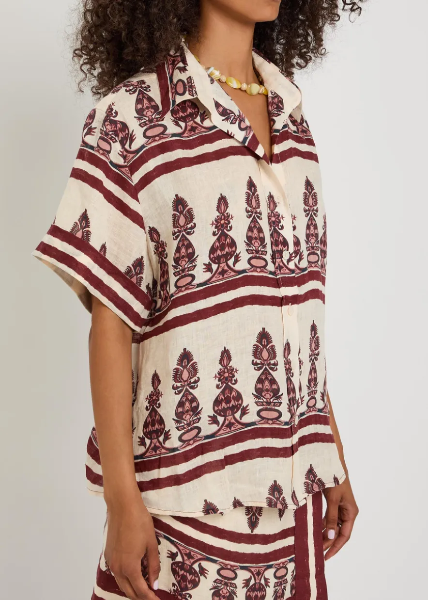 La Creciente printed linen shirt