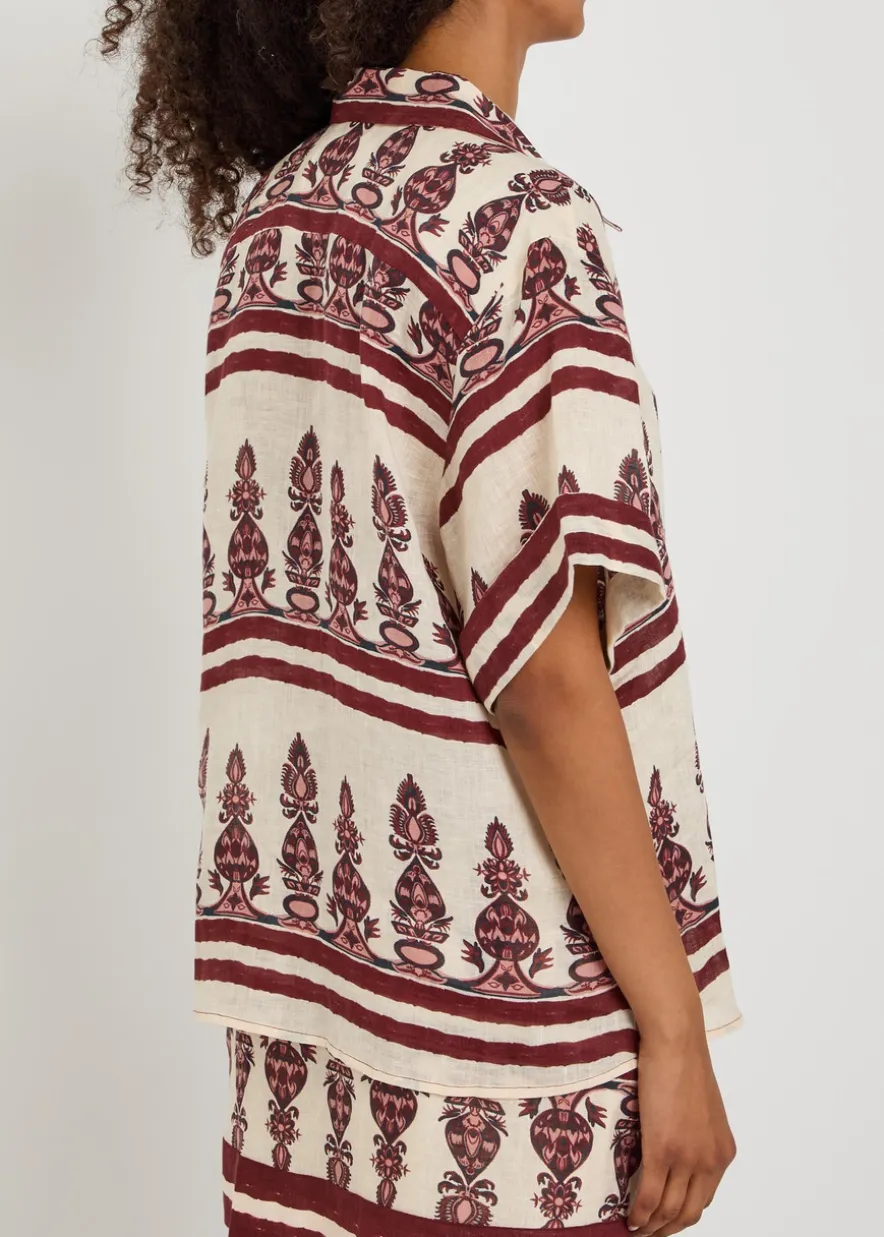 La Creciente printed linen shirt