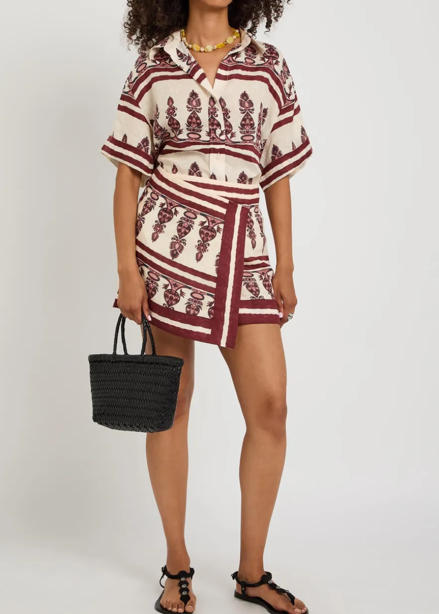 La Creciente printed linen shirt