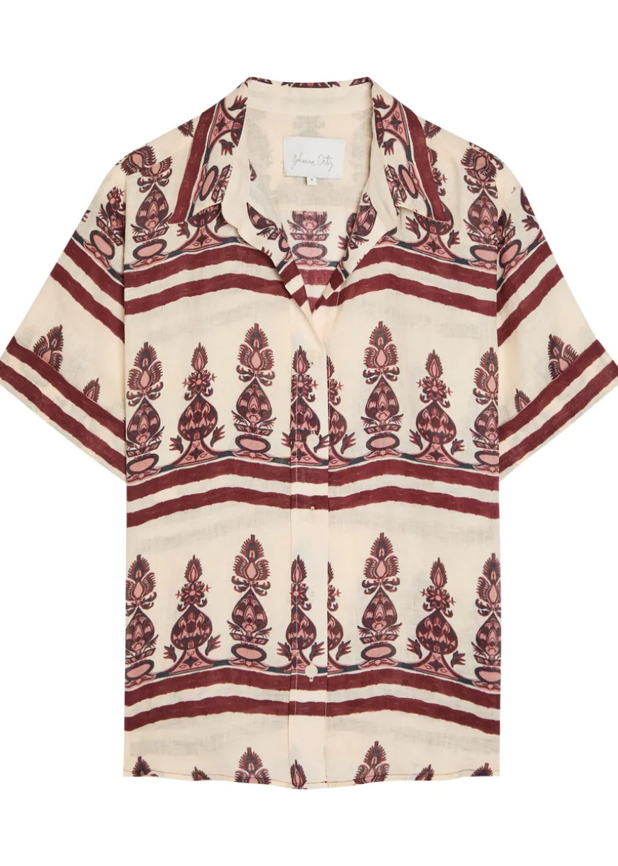 La Creciente printed linen shirt