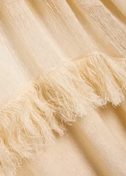 Ladder effect fine-knit linen-blend maxi dress