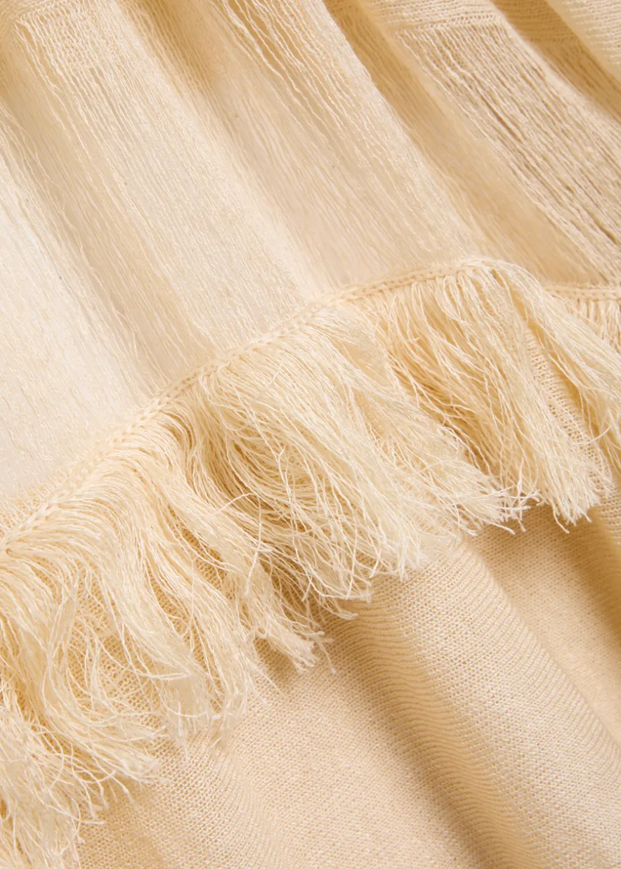 Ladder effect fine-knit linen-blend maxi dress
