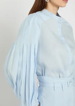 Laetitia pleated linen shirt
