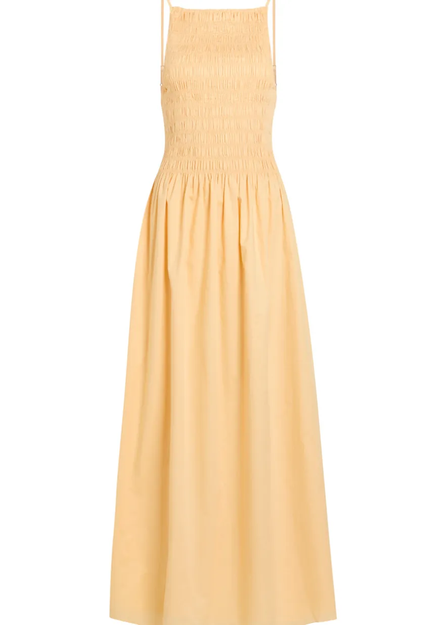 Laia shirred cotton maxi dress