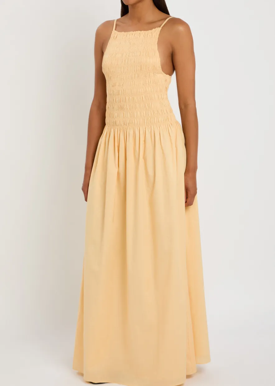 Laia shirred cotton maxi dress
