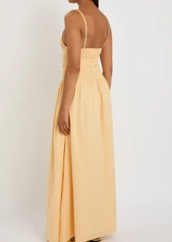 Laia shirred cotton maxi dress