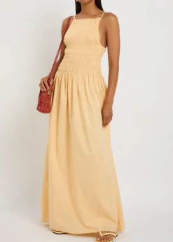 Laia shirred cotton maxi dress