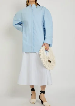 La Jupe Triangle cotton-blend midi skirt