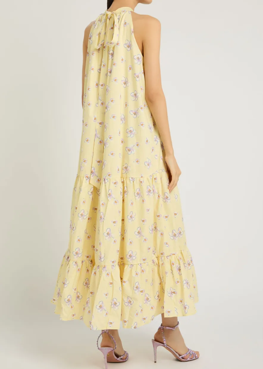 Lake Breeze floral-print cotton-poplin midi dress