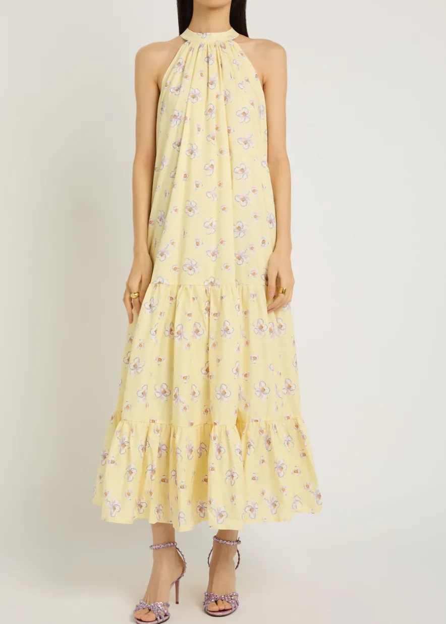 Lake Breeze floral-print cotton-poplin midi dress