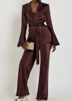 La Lune flared satin trousers