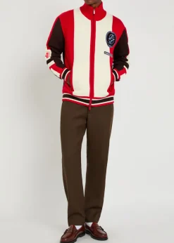 La Maille Zippée Racing logo merino wool jacket