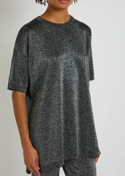Lamé fine-knit T-shirt