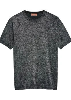 Lamé fine-knit T-shirt