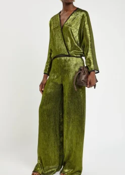 Lamé voile trousers