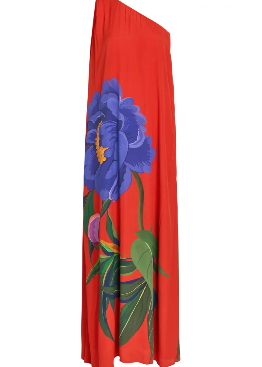 Lani floral-print one-shoulder crepe maxi dress