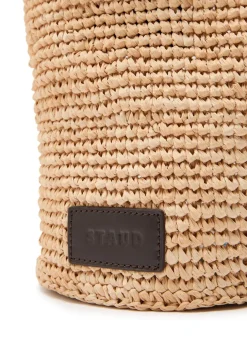 Lani leather and raffia bucket bag