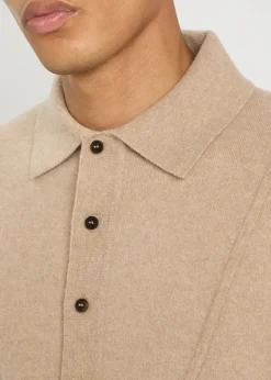 La Pallone melange wool and cashmere-blend polo jumper