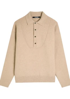 La Pallone melange wool and cashmere-blend polo jumper