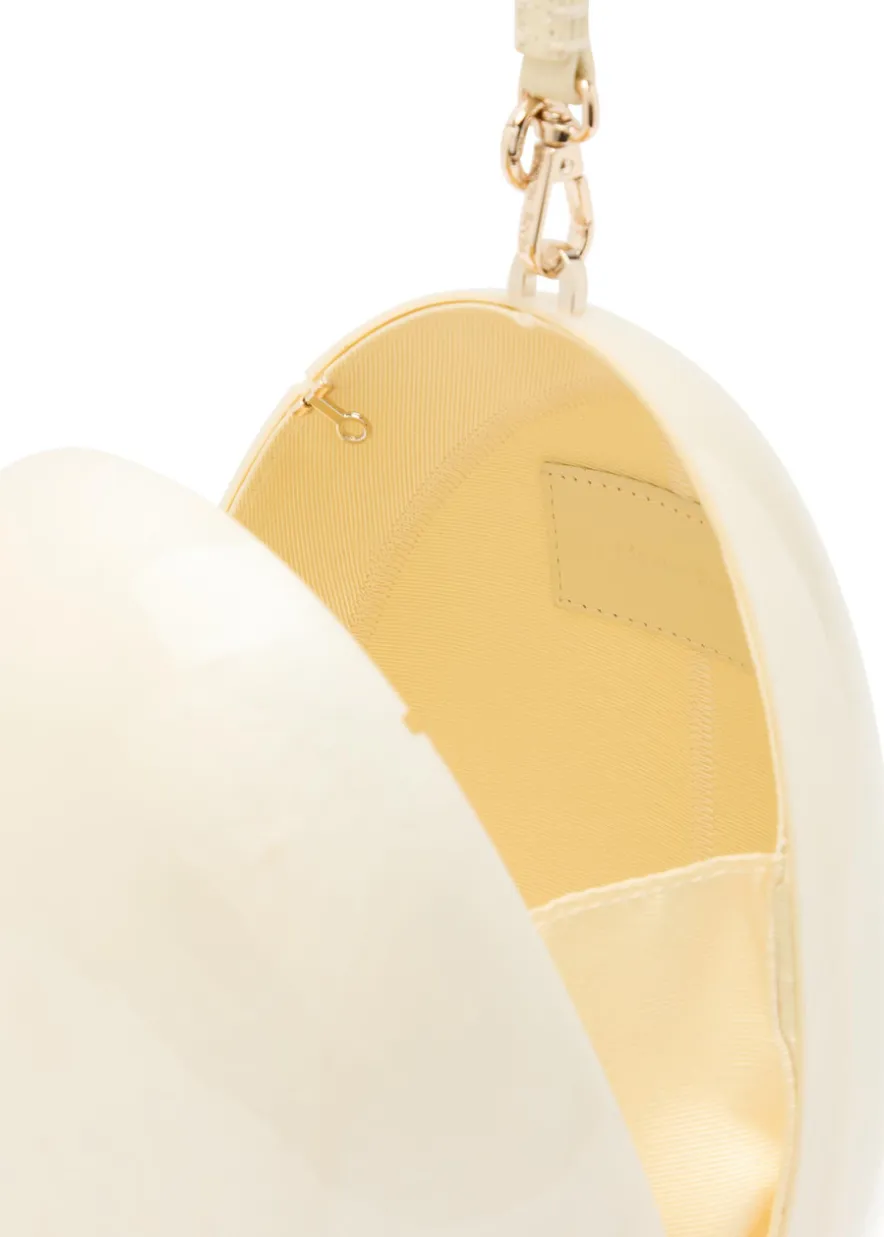 Large egg pearlescent Perspex cross-body bag