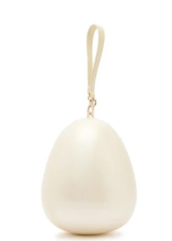 Large egg pearlescent Perspex cross-body bag