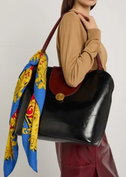 Large leather tote bag