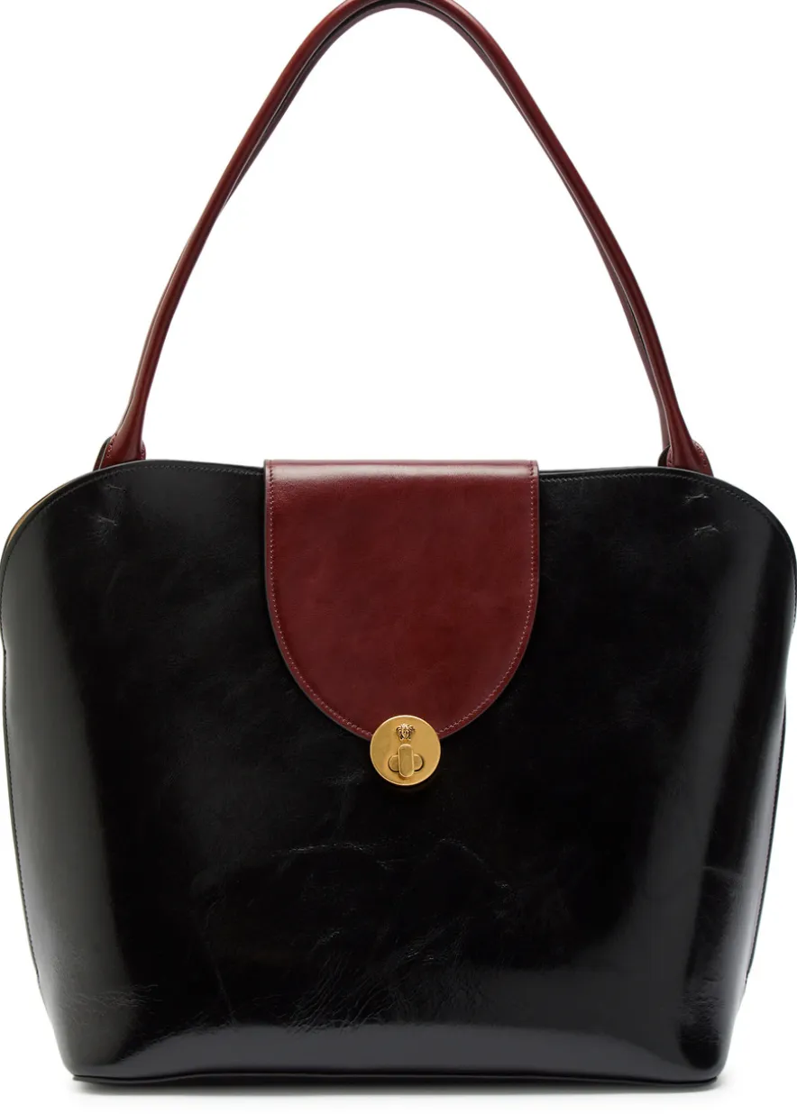 Large leather tote bag