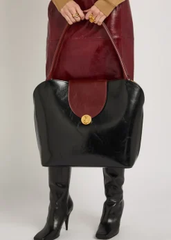 Large leather tote bag