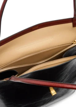 Large leather tote bag