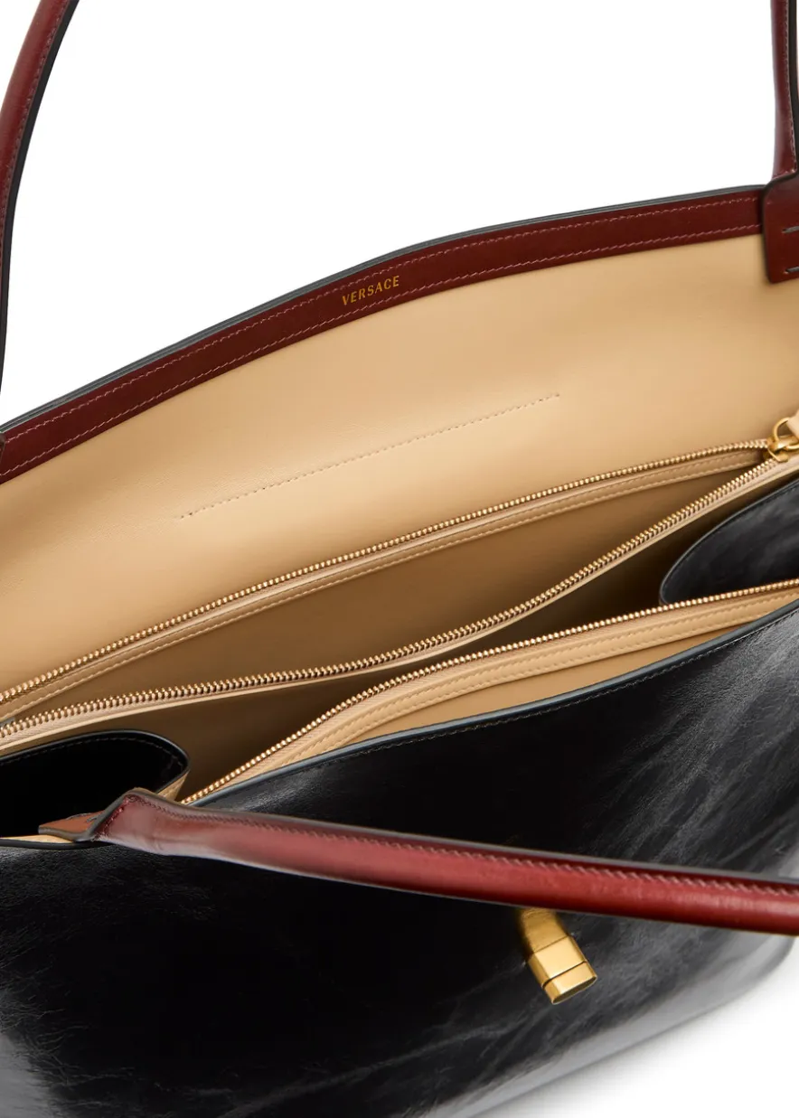 Large leather tote bag