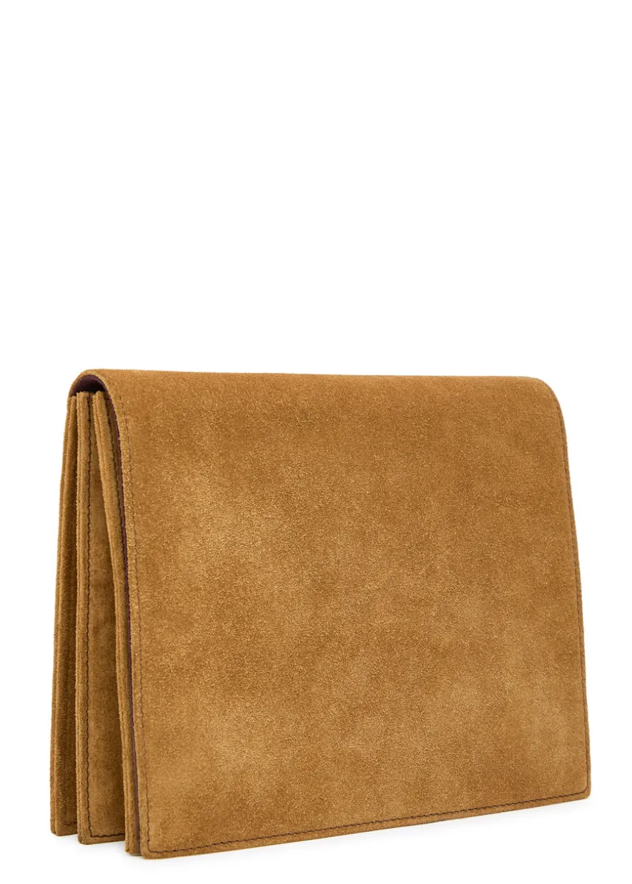Large suede jewellery pouch