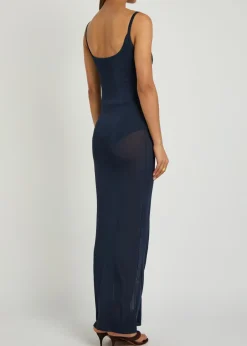 La Robe Nodo pointelle-knit maxi dress