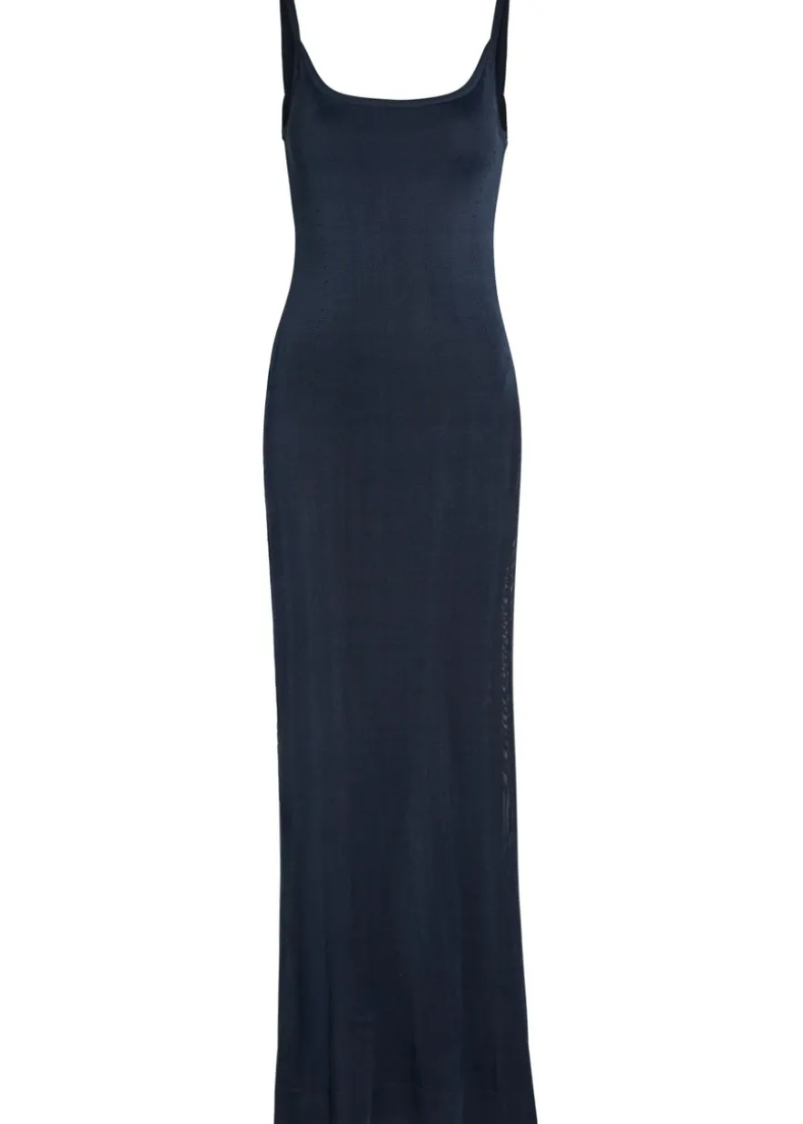 La Robe Nodo pointelle-knit maxi dress
