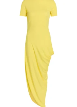 La Robe Sole asymmetric draped crepe-jersey maxi dress
