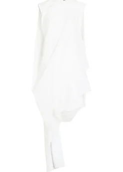 La Robe Traversin Courte asymmetric cotton-poplin midi dress