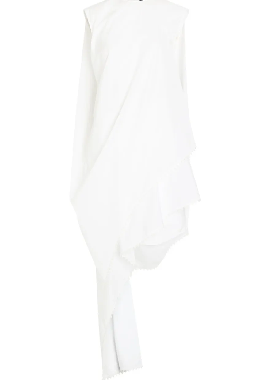 La Robe Traversin Courte asymmetric cotton-poplin midi dress