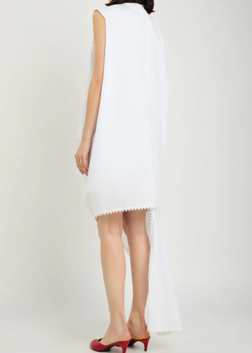 La Robe Traversin Courte asymmetric cotton-poplin midi dress