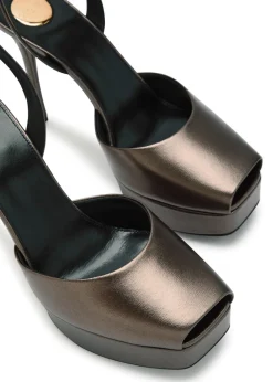 La Scandale 85 metallic leather sandals