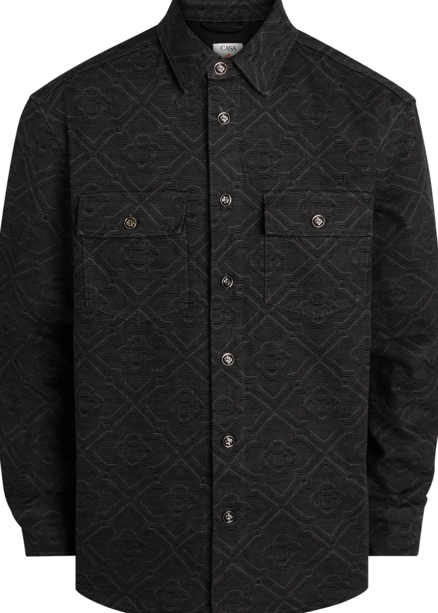 Laser monogram denim shirt