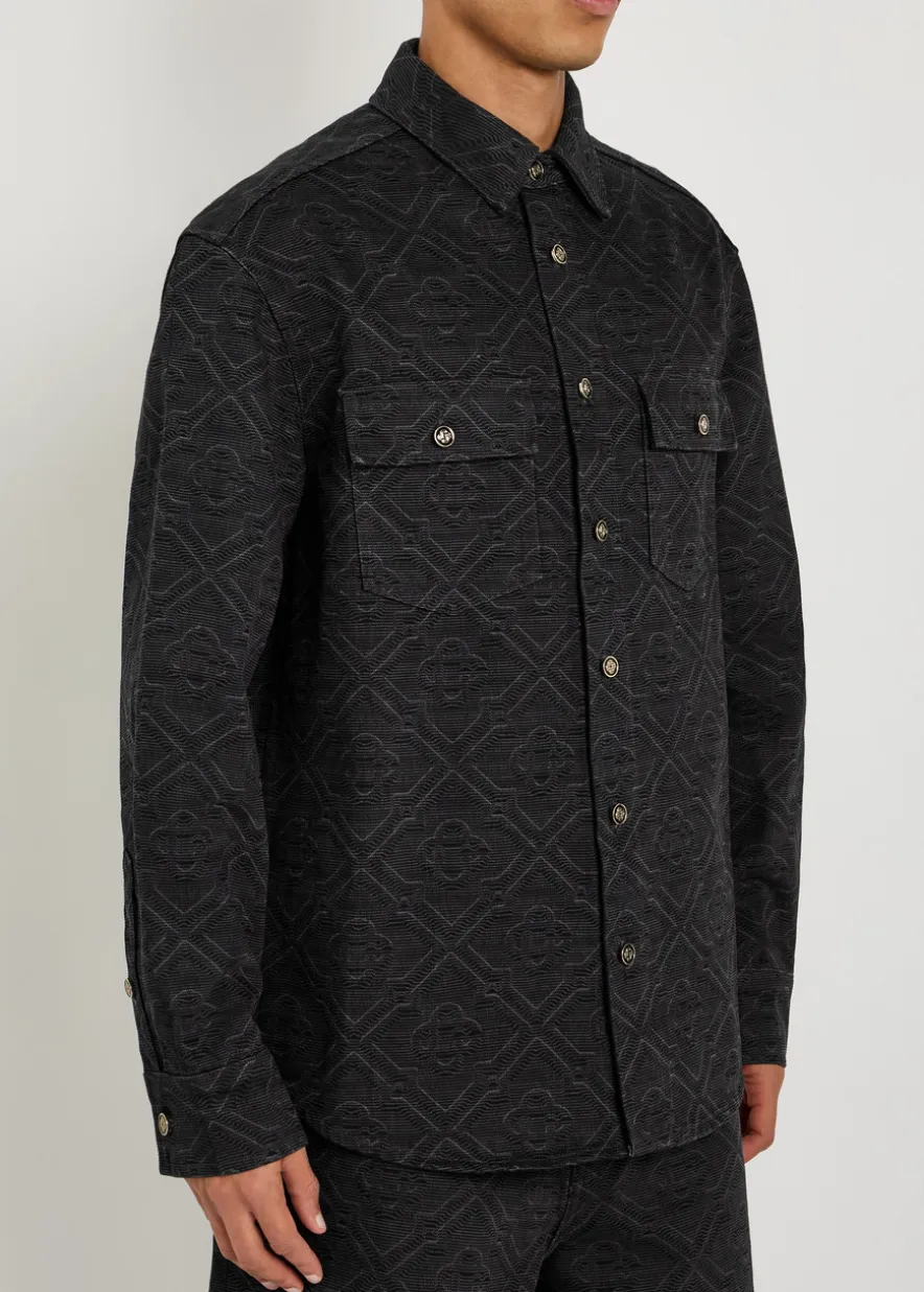 Laser monogram denim shirt