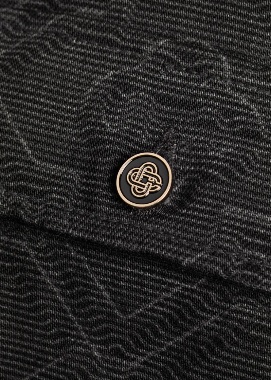 Laser monogram denim shirt