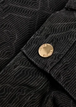Laser monogram denim shorts