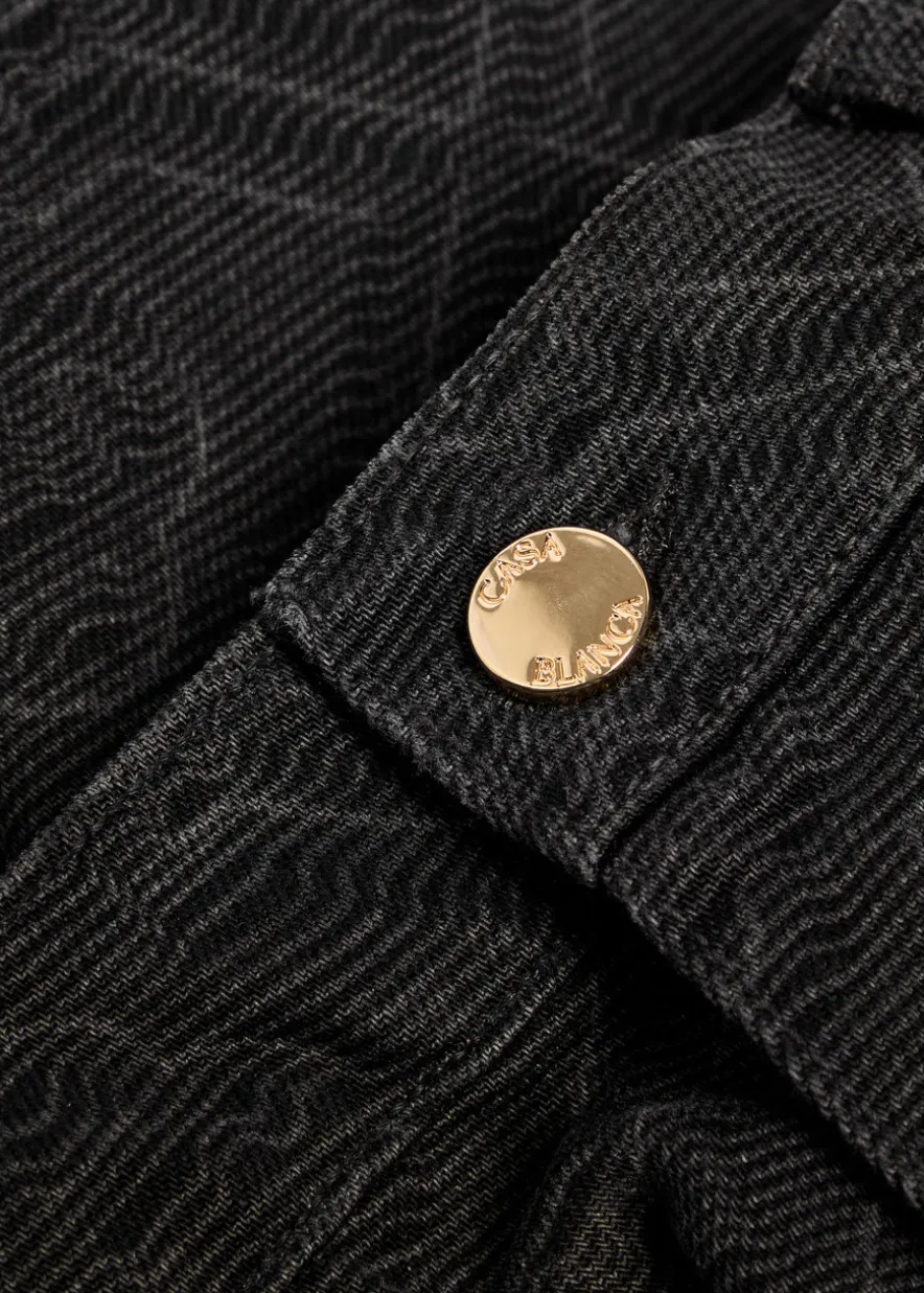 Laser monogram denim shorts